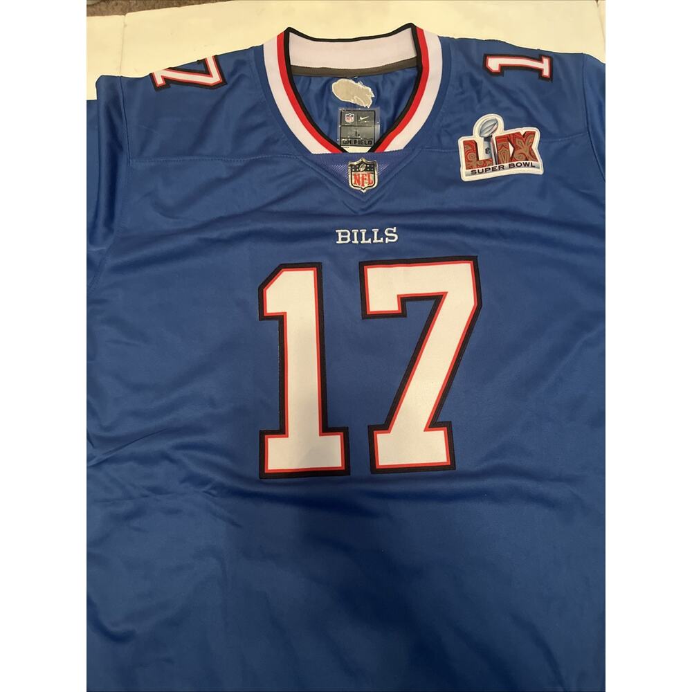 Buffalo Bills Nike NFL On Field Jersey #17 Josh Allen Player Size L. SUPER BOWL - Picture 2 of 8